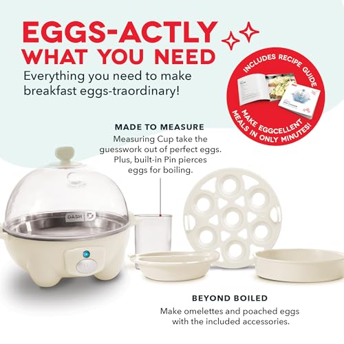 Rapid Egg Cooker for 6 Eggs, Hard Boiled, Poached, Scrambled, or Omelets, Auto Shut Off, Black G6815