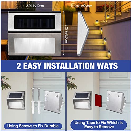Solar Step Lights Outdoor Waterproof for Garden Deck Pathway T7183
