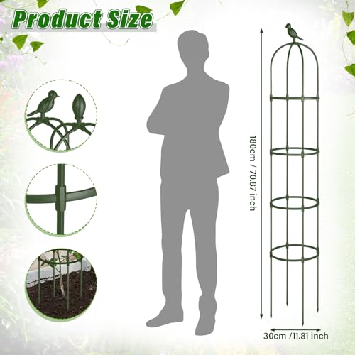 6 ft Metal Garden Obelisk Trellis for Climbing Plants, Rustproof, White, 4 Pack N396324