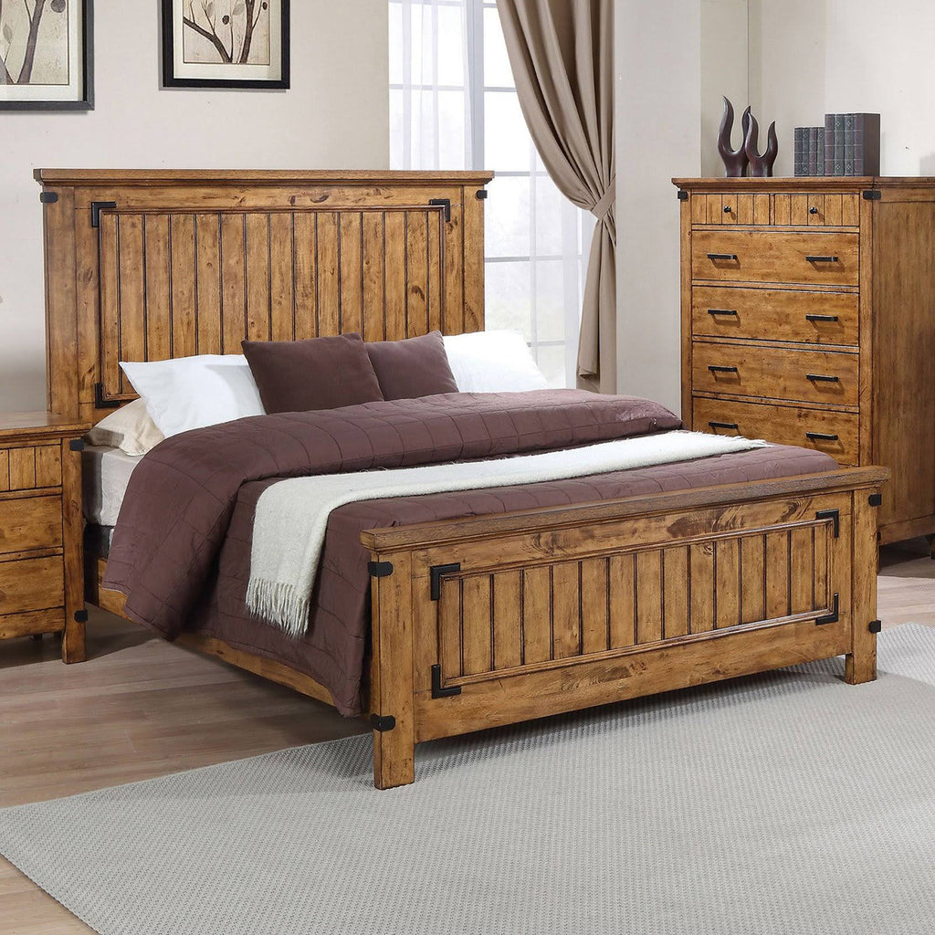 Rustic Honey Full Panel Bed Y146940
