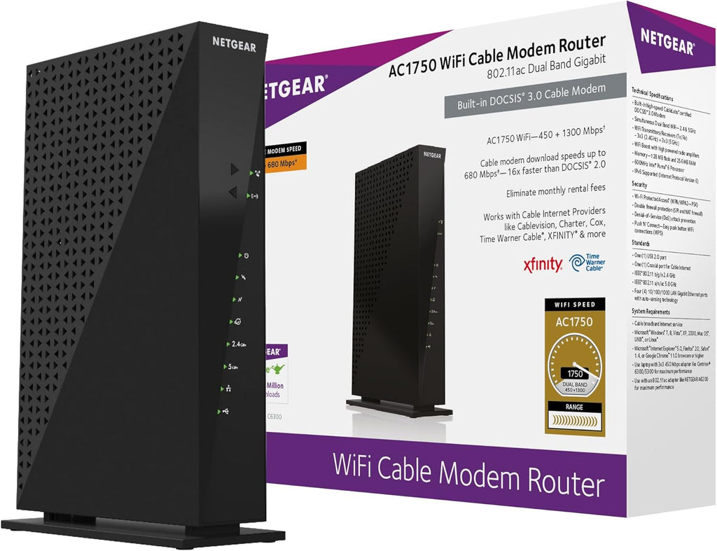 Cable Modem WiFi Router Combo, AC1900, DOCSIS 3.0, Up to 800Mbps Y224