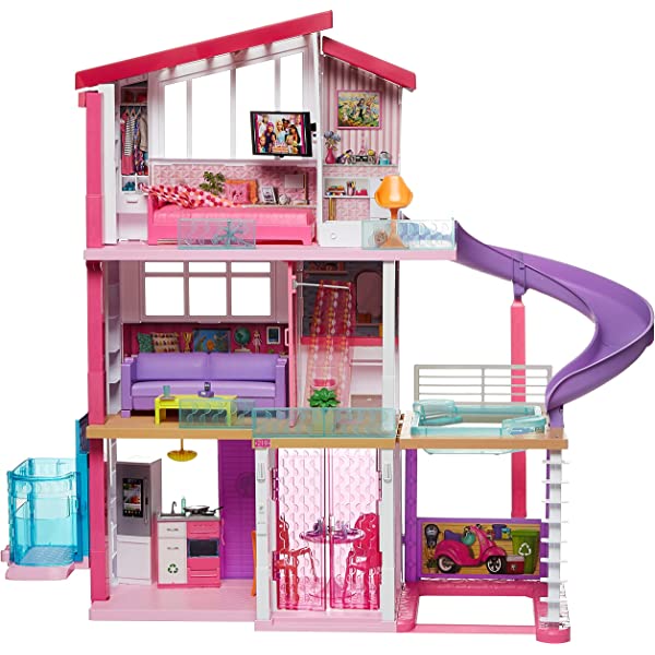 Dollhouse with Elevator, Pool, Slide and 70 Accessories N3872