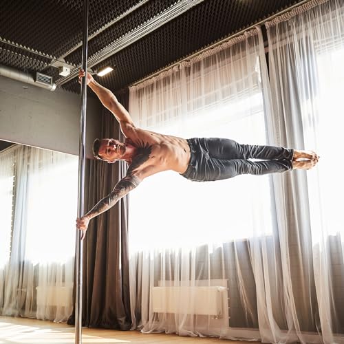 Spinning Static Dancing Pole, Height Adjustable Stainless Steel, Portable for Home Gym Q754