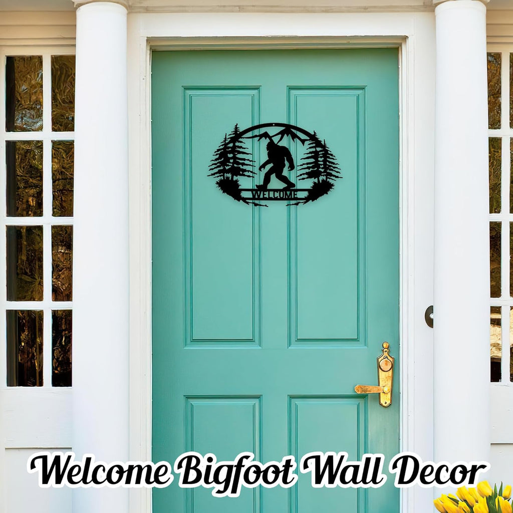Sasquatch Metal Welcome Sign Wall Decor 14 Inch U148