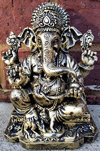 Ganesh Statue Multicolor Antique Finish B98391