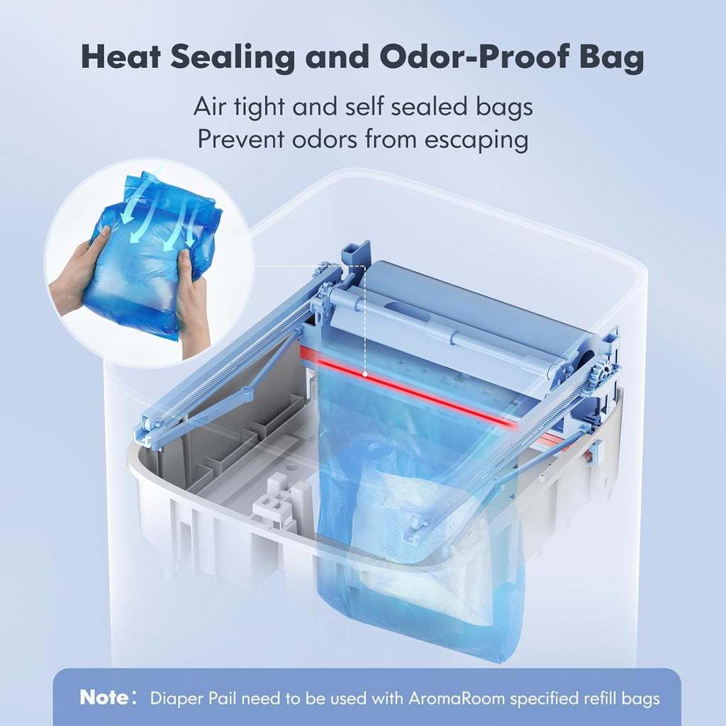 Diaper Pail Odor-Locking, Individually Sealed Baby Diaper Pail Smart Trash Can P469