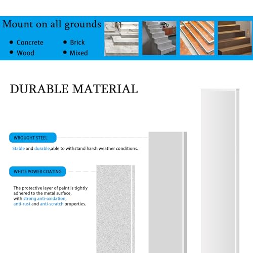 Outdoor Step Handrail, Heavy Duty Metal Railing for Wooden or Concrete Steps M966036