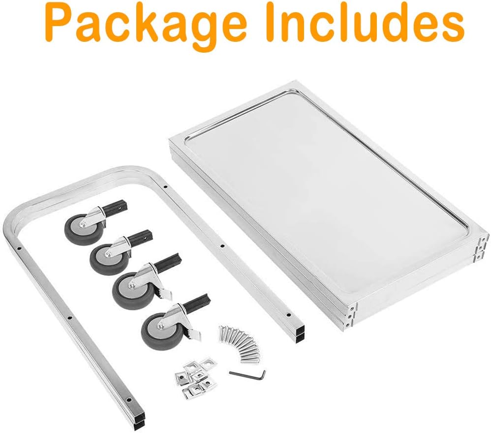 Stainless Steel 3-Tier Kitchen Utility Cart with Locking Wheels N78679