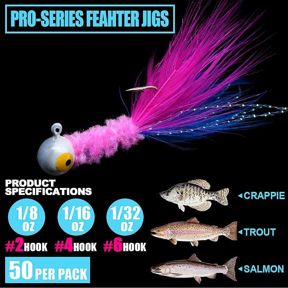 Marabou Feather Hair Jigs for Crappie Fishing Baits and Lures Kit P219679