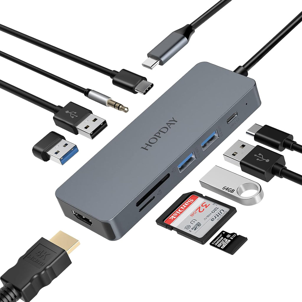 USB C Docking Station 10 in 1 Dual Display Hub for Laptop W6698