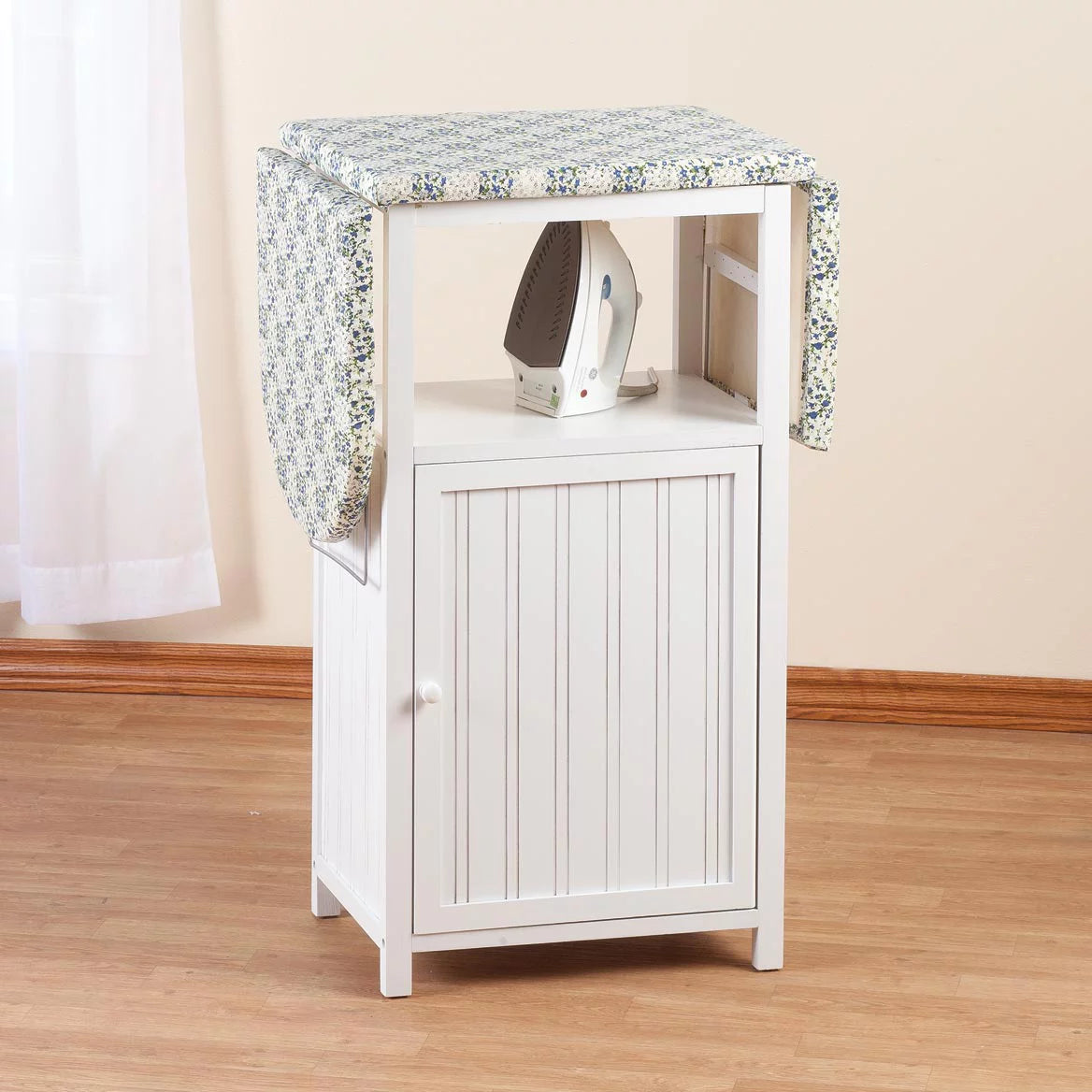 Deluxe Ironing Board with Storage Cabinet, White M206