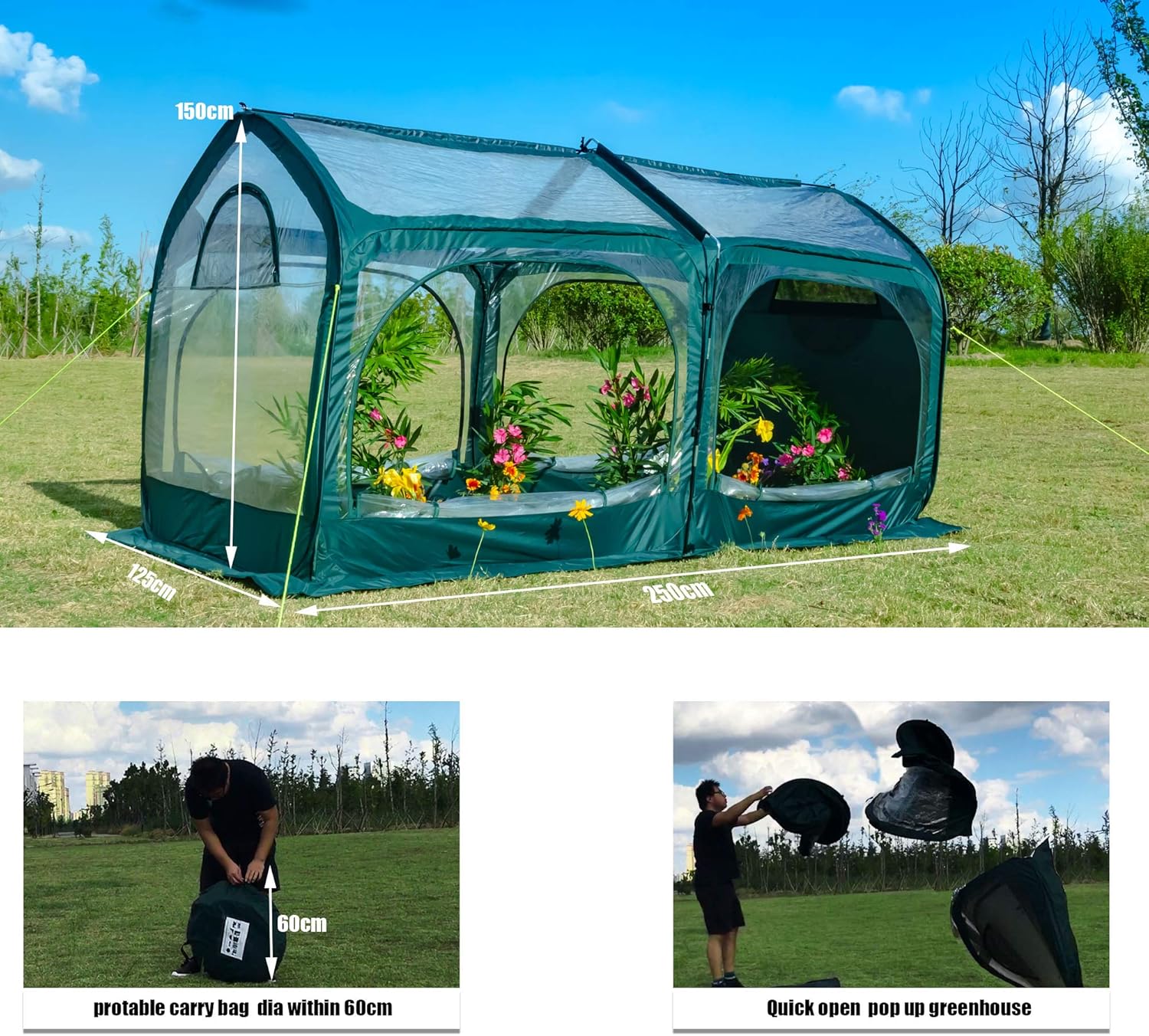 Pop Up Greenhouse Cover for Cold Frost Protection O87508