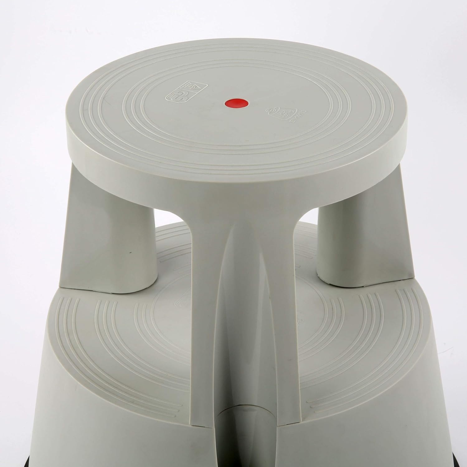 Gray Rolling 2-Step Plastic Stepstool with Non-Slip Platform Wheels Y3705