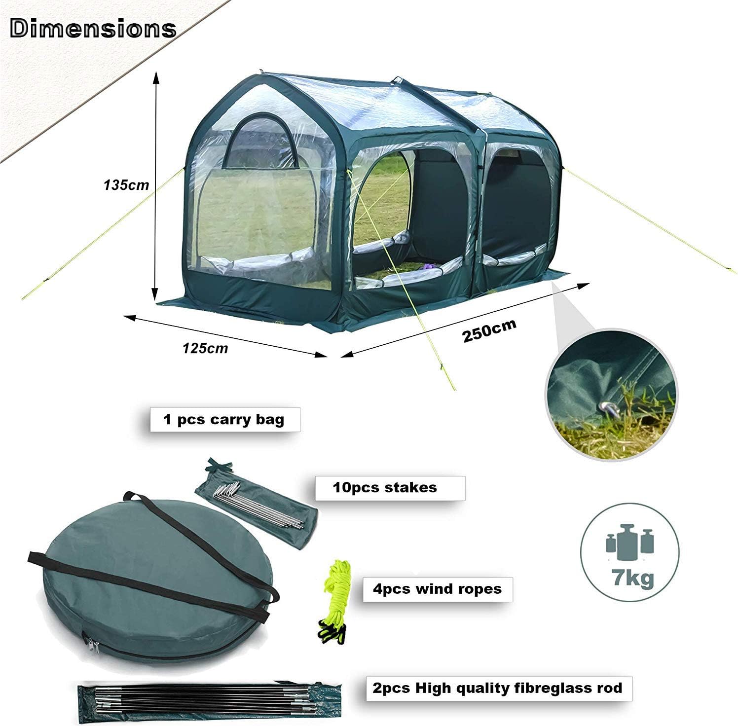 Pop Up Greenhouse Cover for Cold Frost Protection O87508
