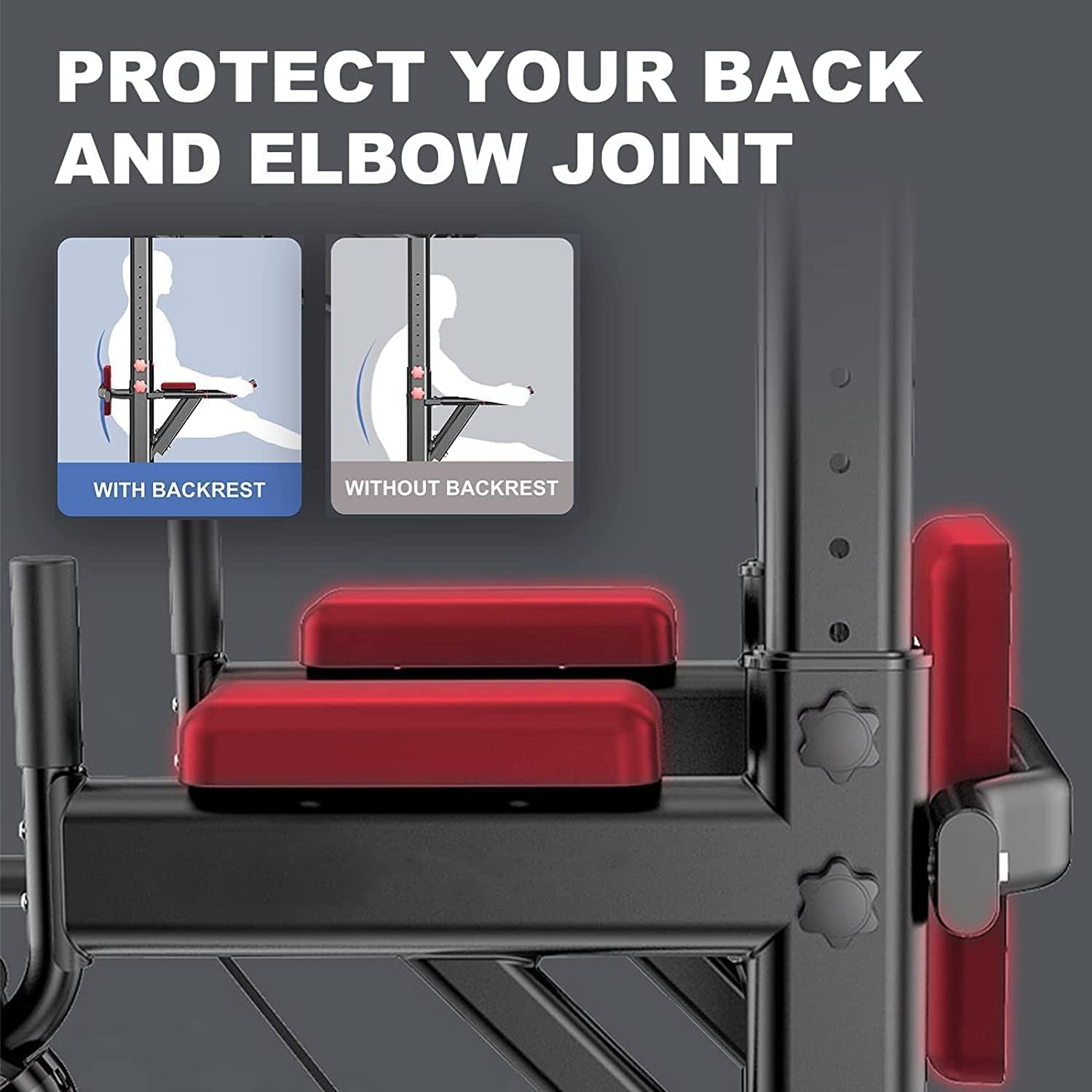 Adjustable Height Pull Up Bar Stand with Dip Station H497