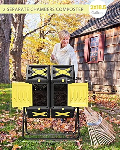 Tumbling Compost Bin, BPA Free, Outdoor Rotating Composter D773135