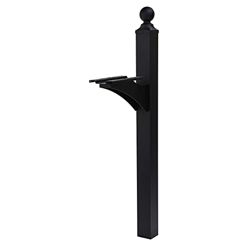 Aluminum Post-Mount Mailbox, Black E9218