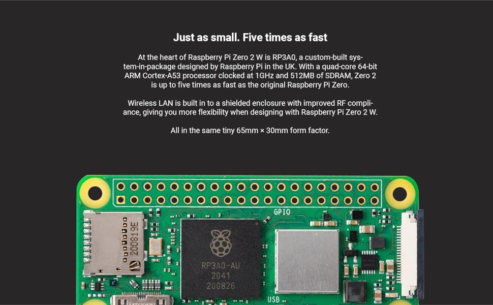 Raspberry Pi Zero 2 W Wireless Bluetooth Single-Board Computer Y534