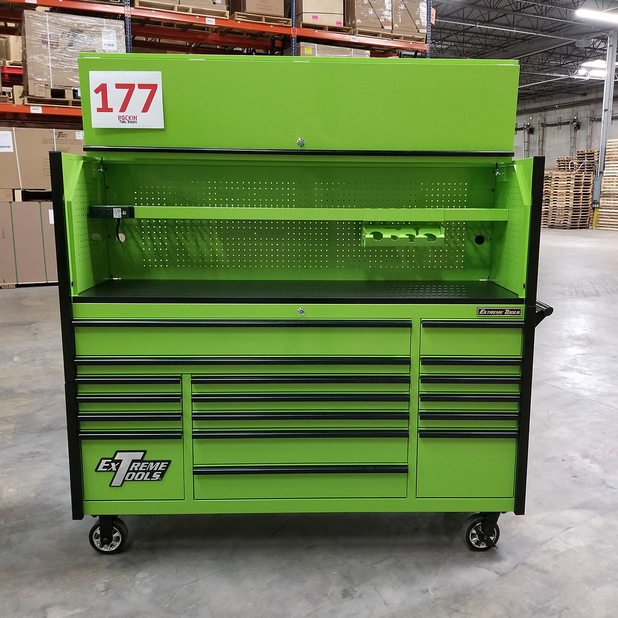 Used Toolbox 72 x 21 Triple Bank Roller Cabinet with Hutch X855