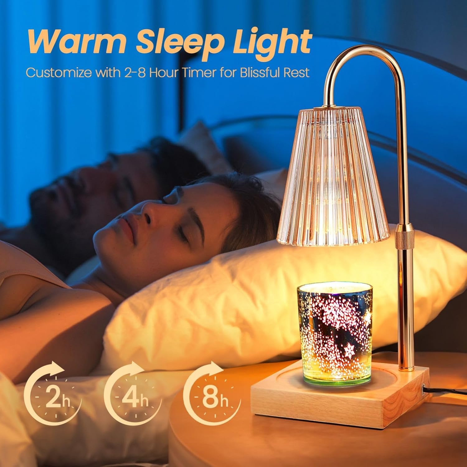 Dimmable Candle Warmer Lamp with Timer, Height Adjustable for Jar Candles G635