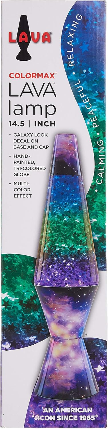 Lava Lamp 14.5-inch, Silver Glitter, Tri-Colored Globe W6821