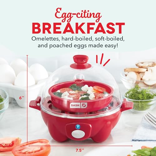 Rapid Egg Cooker for 6 Eggs, Hard Boiled, Poached, Scrambled, or Omelets, Auto Shut Off, Black G6815