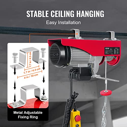 Electric Hoist 110V with Remote Control for Warehouse and Factory Lifting Q1997