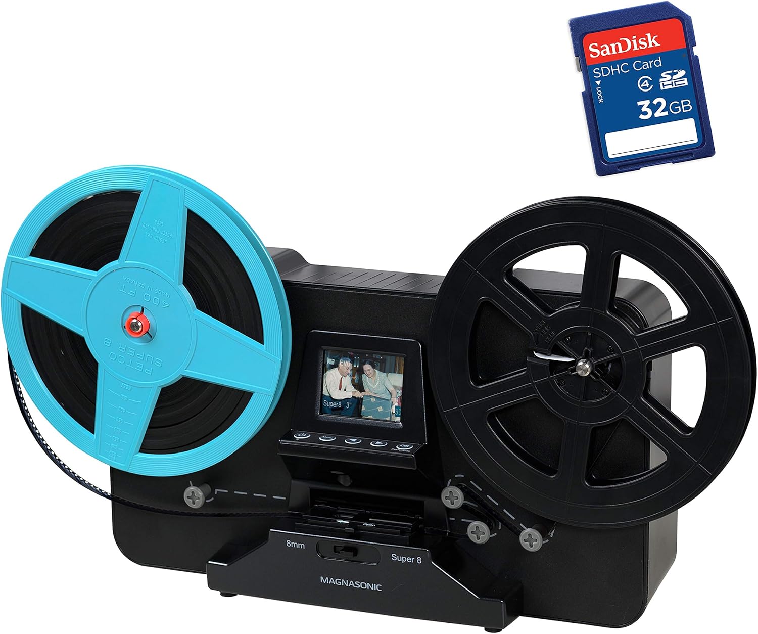 8mm Film Scanner with 2.3 Screen for Digitizing Movie Reels L9410