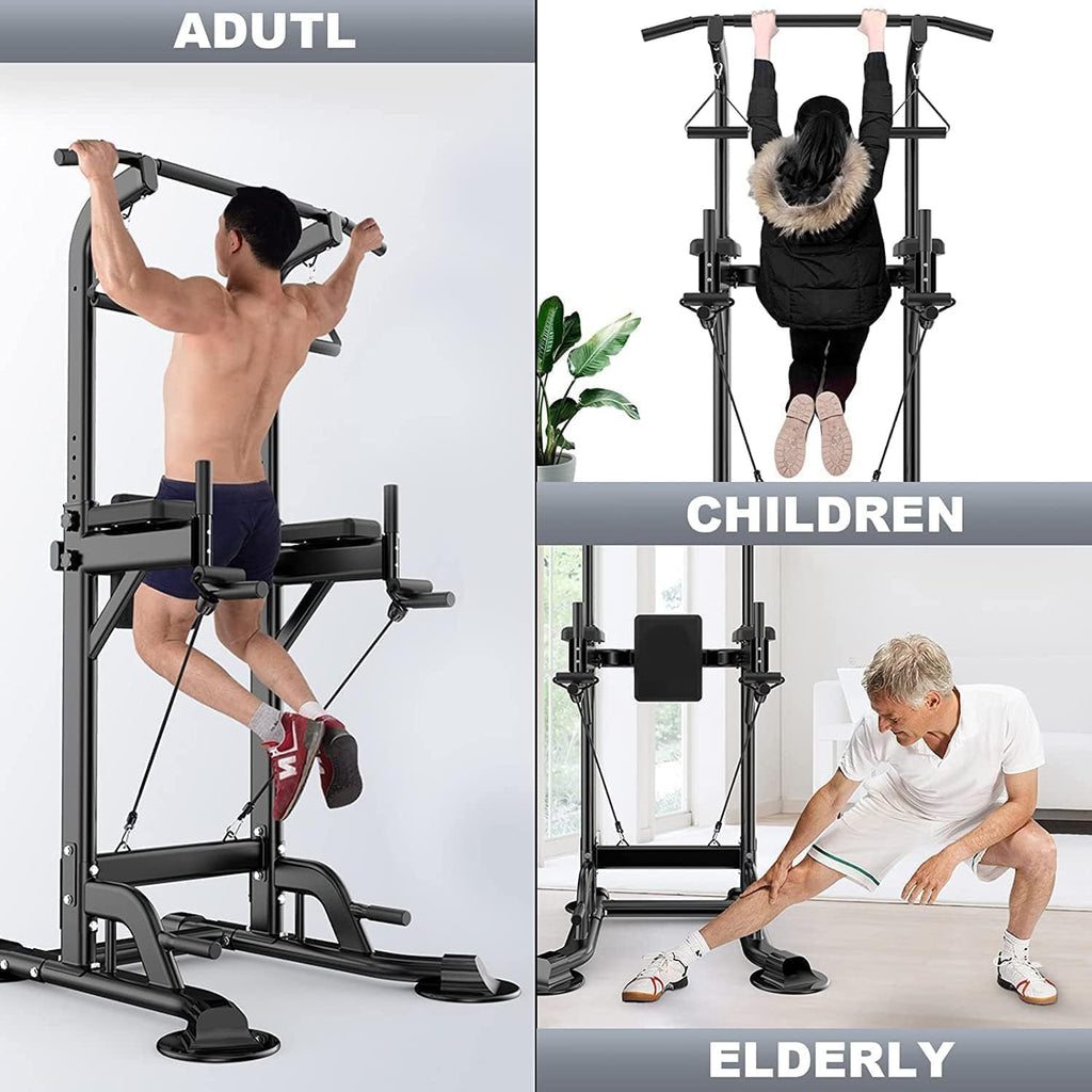 Adjustable Height Pull Up Bar Stand with Dip Station H497