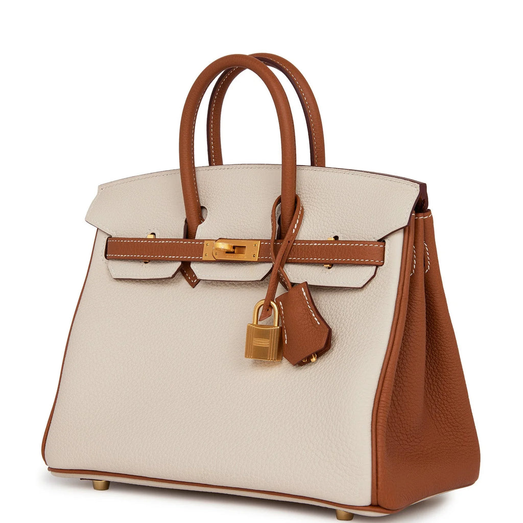 Birkin 25 Craie and Gold Togo Brushed Gold Hardware O89269