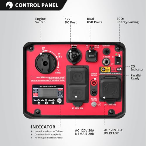 2500-Watt Portable Inverter Generator for Camping F38817