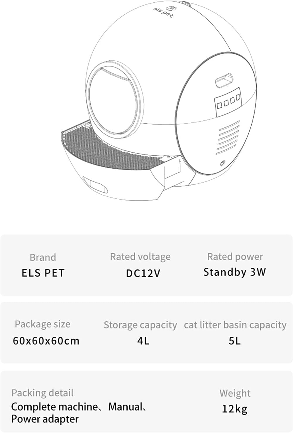 Smart Self-Cleaning Cat Litter Box with App Control A6516