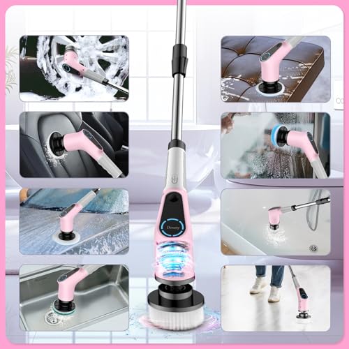 Cordless Electric Spin Scrubber with 8 Replaceable Brush Heads Y772