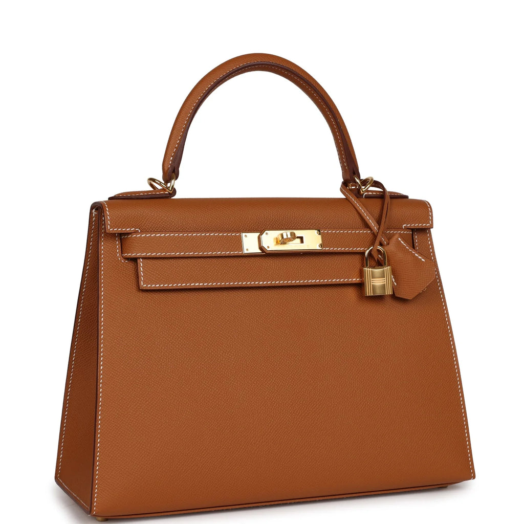Kelly Sellier 28 Gold Epsom Leather Handbag R91490