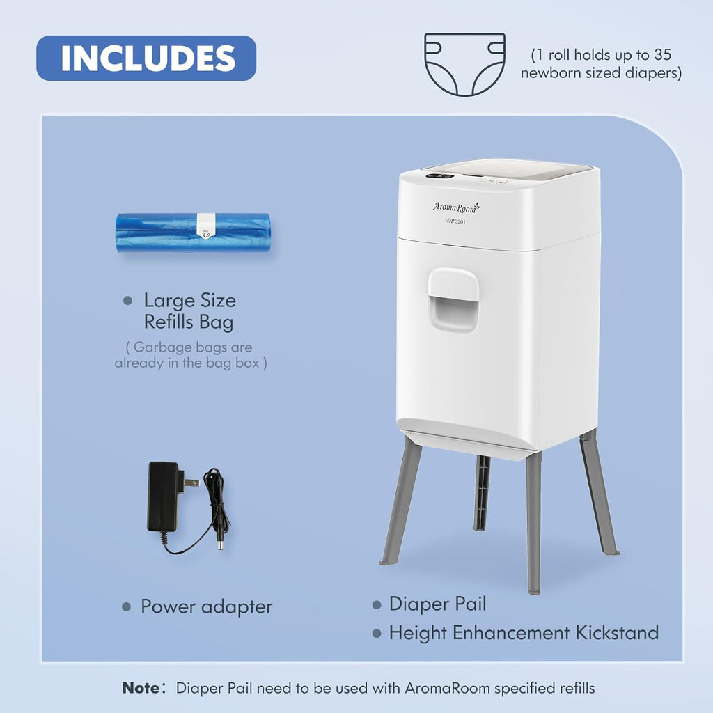 Diaper Pail Odor-Locking, Individually Sealed Baby Diaper Pail Smart Trash Can P469