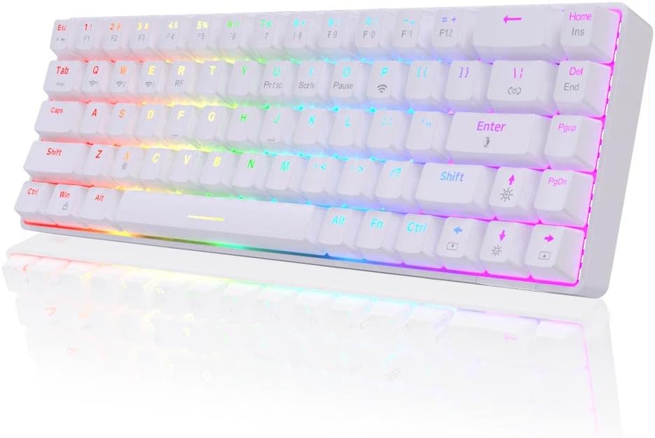 65% Hot Swappable Mechanical Keyboard, Wireless/Bluetooth/Wired RGB Backlit, Programmable for Gaming T658