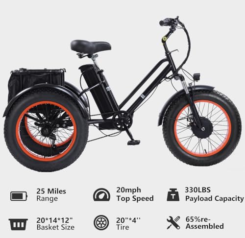 Adult Electric Tricycle 3 Wheel Bike Q8526