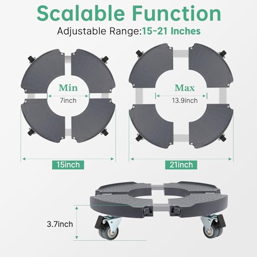 Plant Caddies with Wheels 2 Pack Heavy Duty Rolling Plant Stand N317279