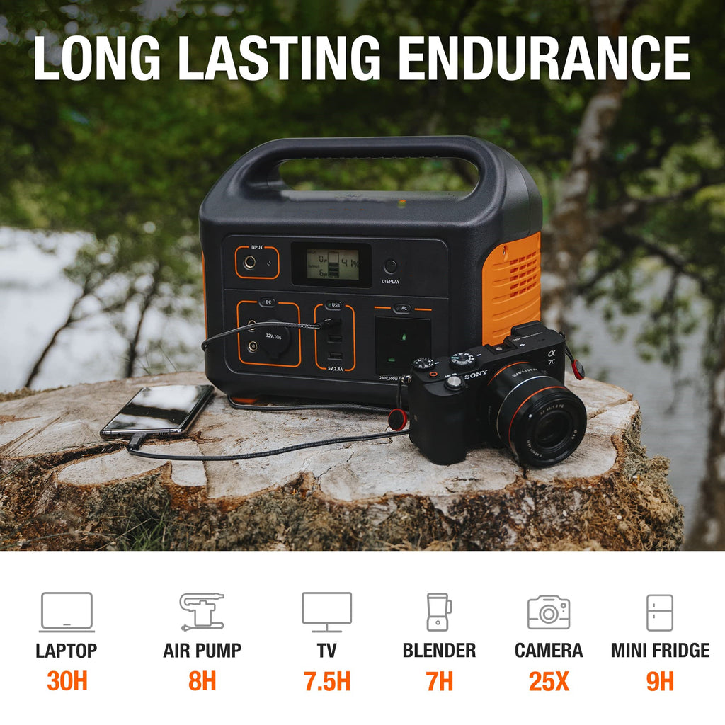 Portable Power Station 518Wh, 500W AC Outlet for Camping and Emergency B759868