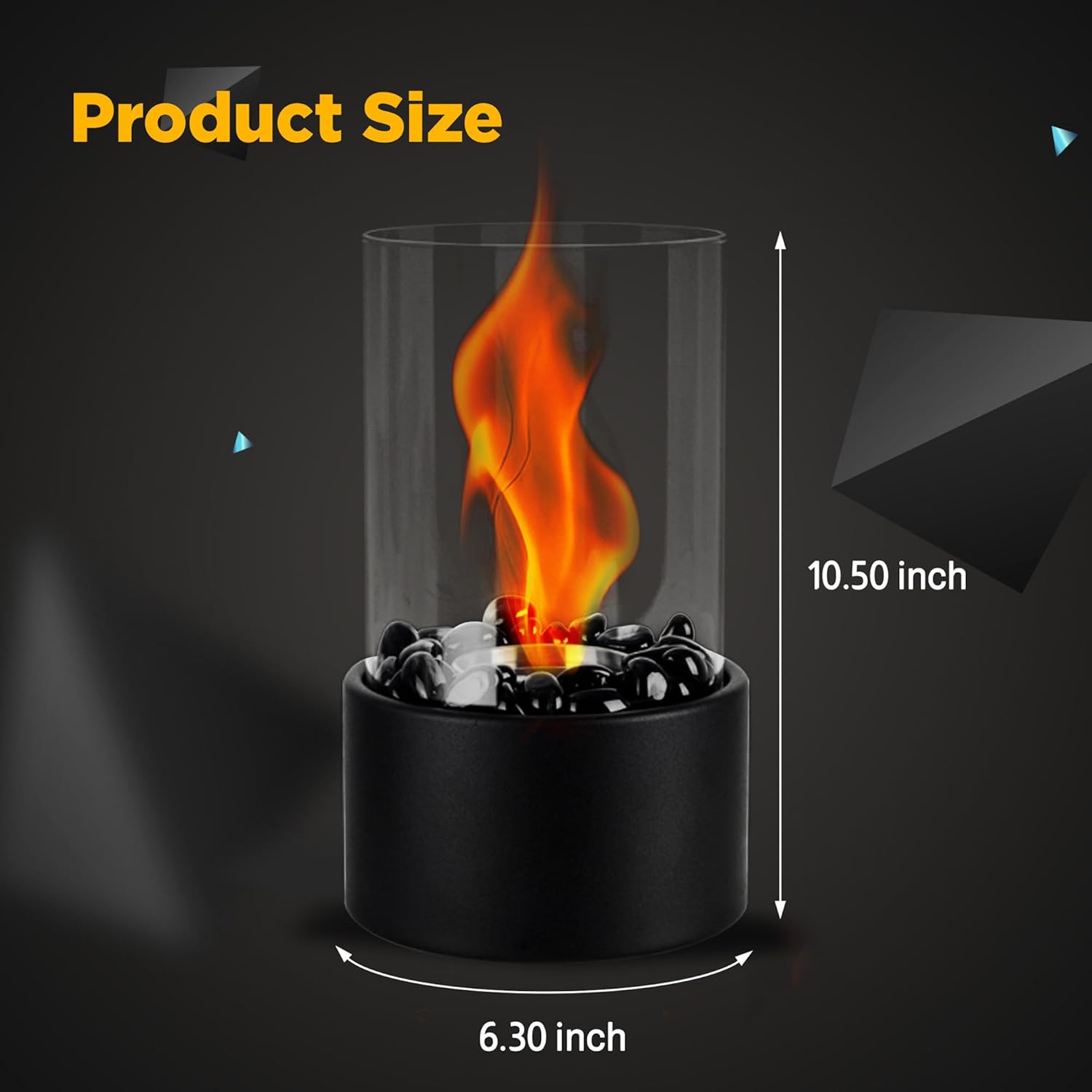 Tabletop Fire Pit for Indoor and Outdoor Use, Portable Stone Design M284