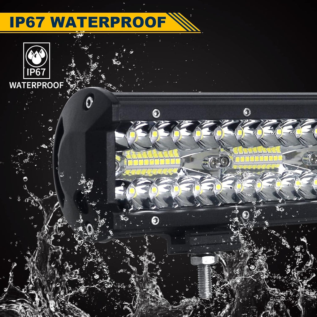 20 inch 420W LED Light Bar Spot Flood Combo Triple Row Driving Light with Wiring Harness Kit Y457109