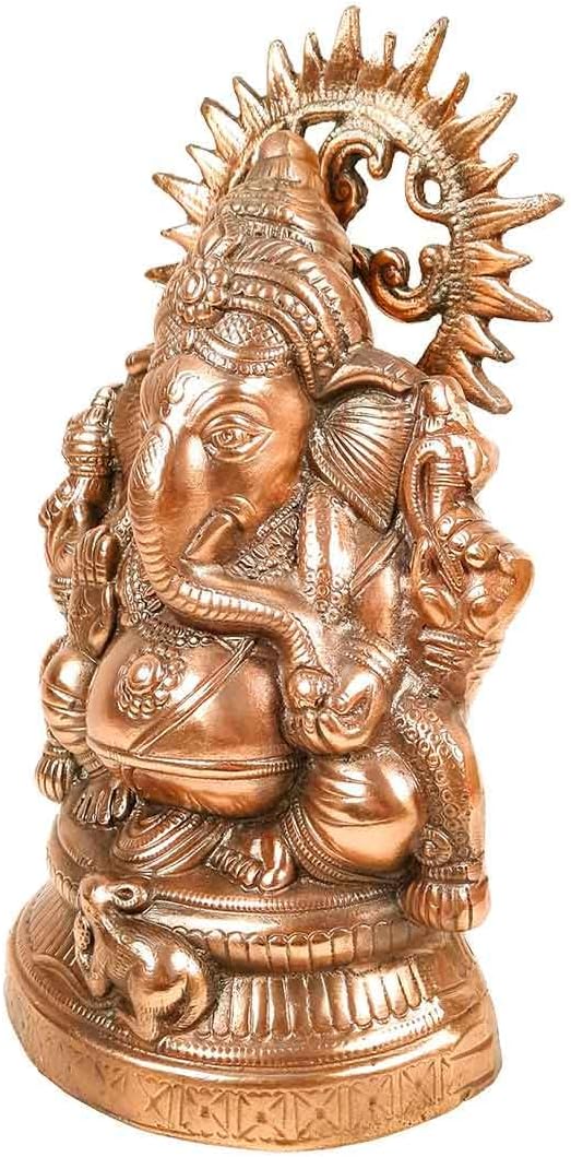 Ganesha Statue Metal Bronze Decorative Religious Idol for Home Office Decor L39955