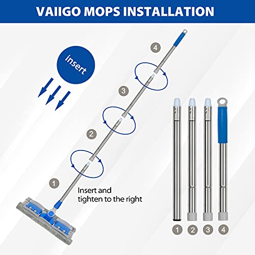 Microfiber Hardwood Floor Mop with 5 Reusable Washable Pads Y129918