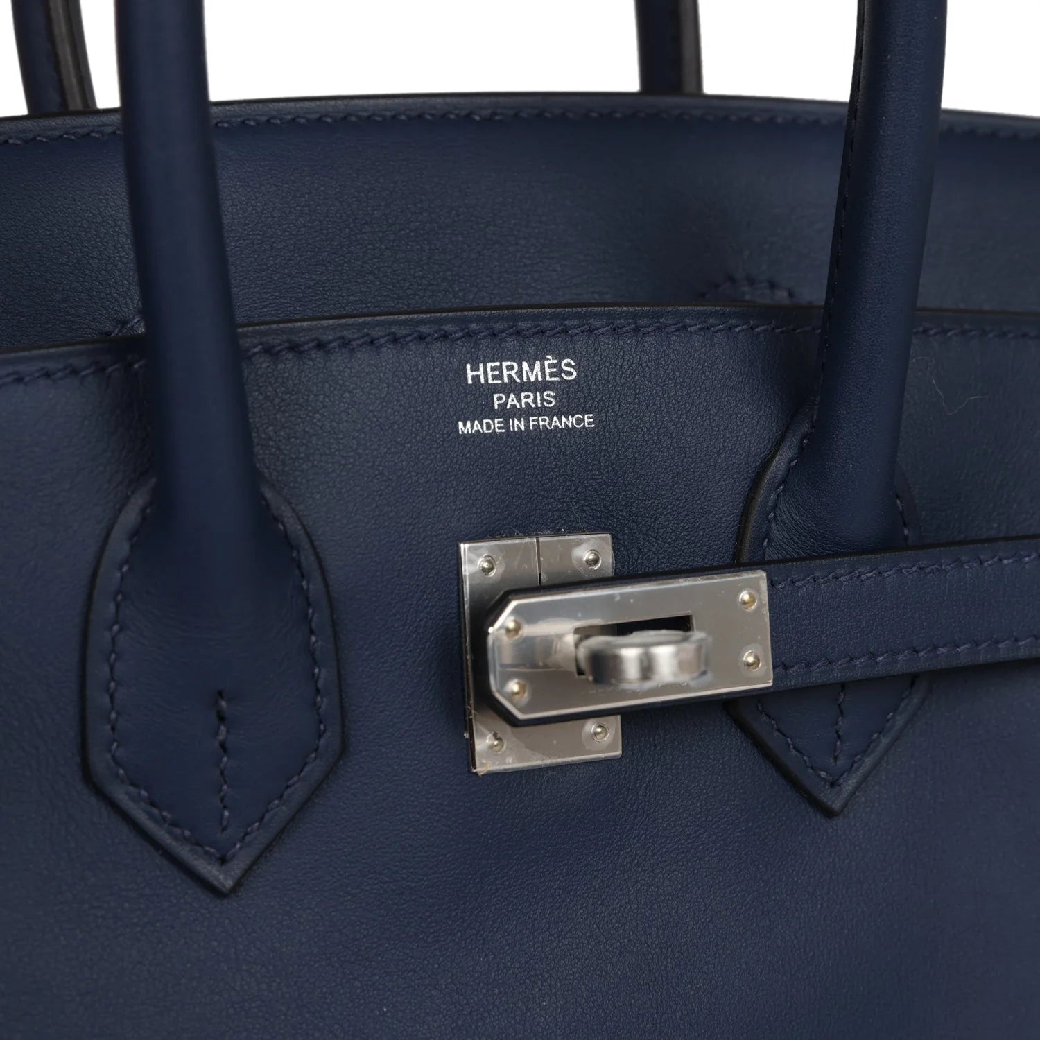 Birkin 25 Bleu Navy Swift Palladium Hardware U109