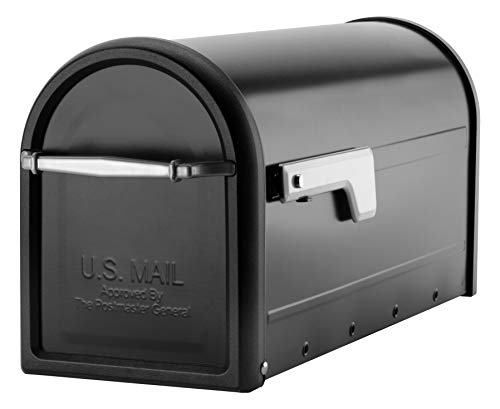 Galvanized Steel Post Mount Mailbox, Medium, Black M4668