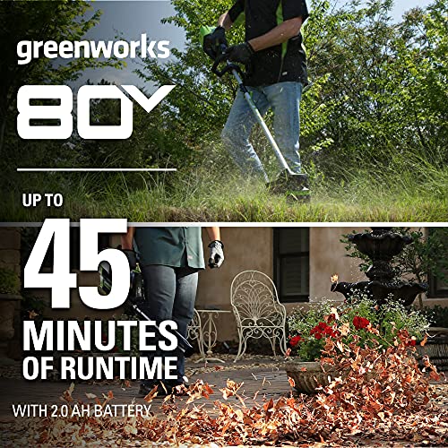 80V Cordless Brushless String Trimmer and Leaf Blower Combo with Battery and Charger A2707