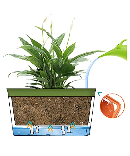 Self Watering Planter Pots Window Box for Indoor Plants, Set of 6 O22430
