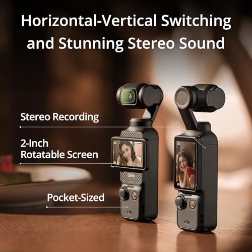 Vlogging Camera with 1'' CMOS & 4K/120fps Video, 3-Axis Stabilization, 2" Rotatable Touchscreen S842635