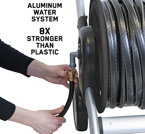 Reel Cart for Garden Hose, Heavy Duty Aluminum, 200 ft Capacity Y81227