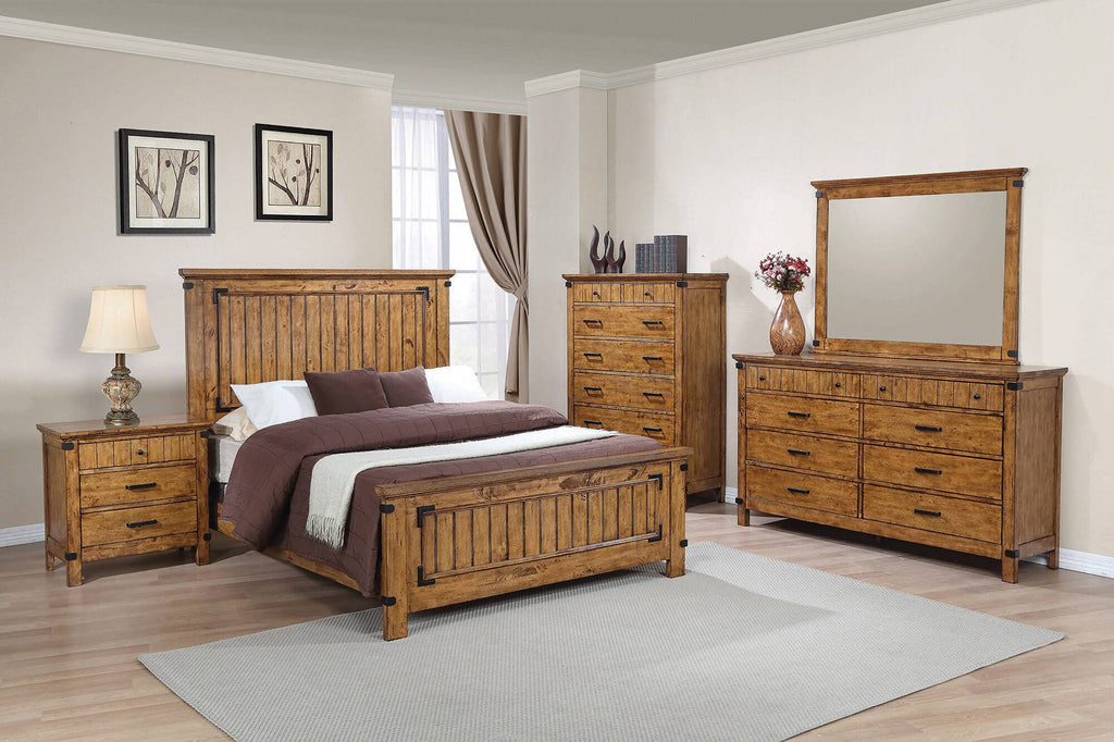 Rustic Honey Full Panel Bed Y146940